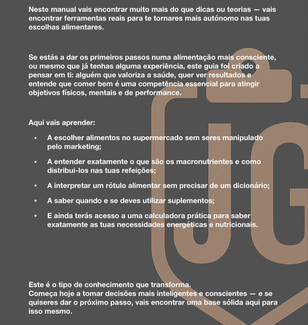 Manual do Fitness: Guia Definitivo da Alimentação Inteligente.